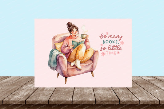 So Many Books Postcard - Stickers&Friends Studio