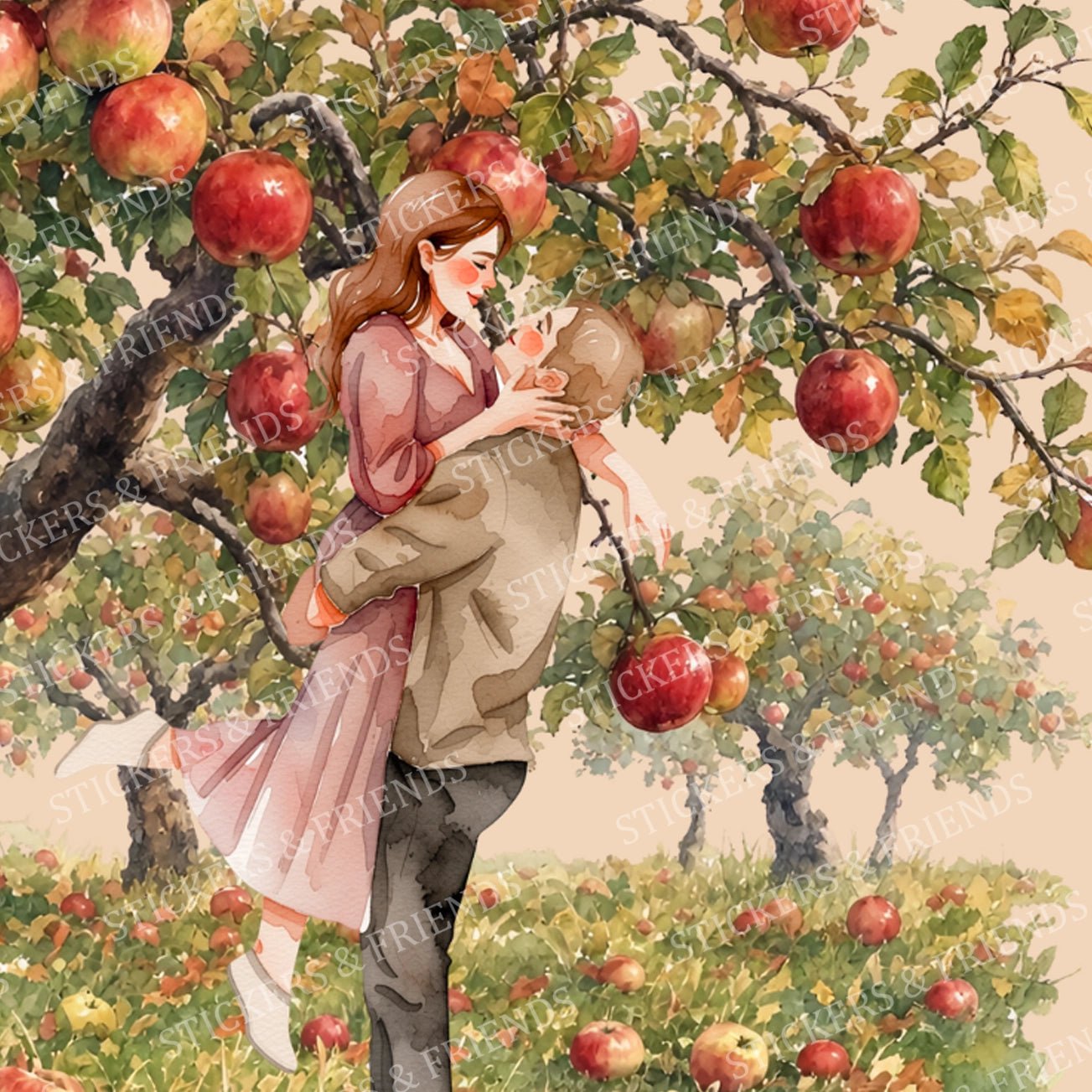 Apple Tree Postcard - Stickers&Friends Studio