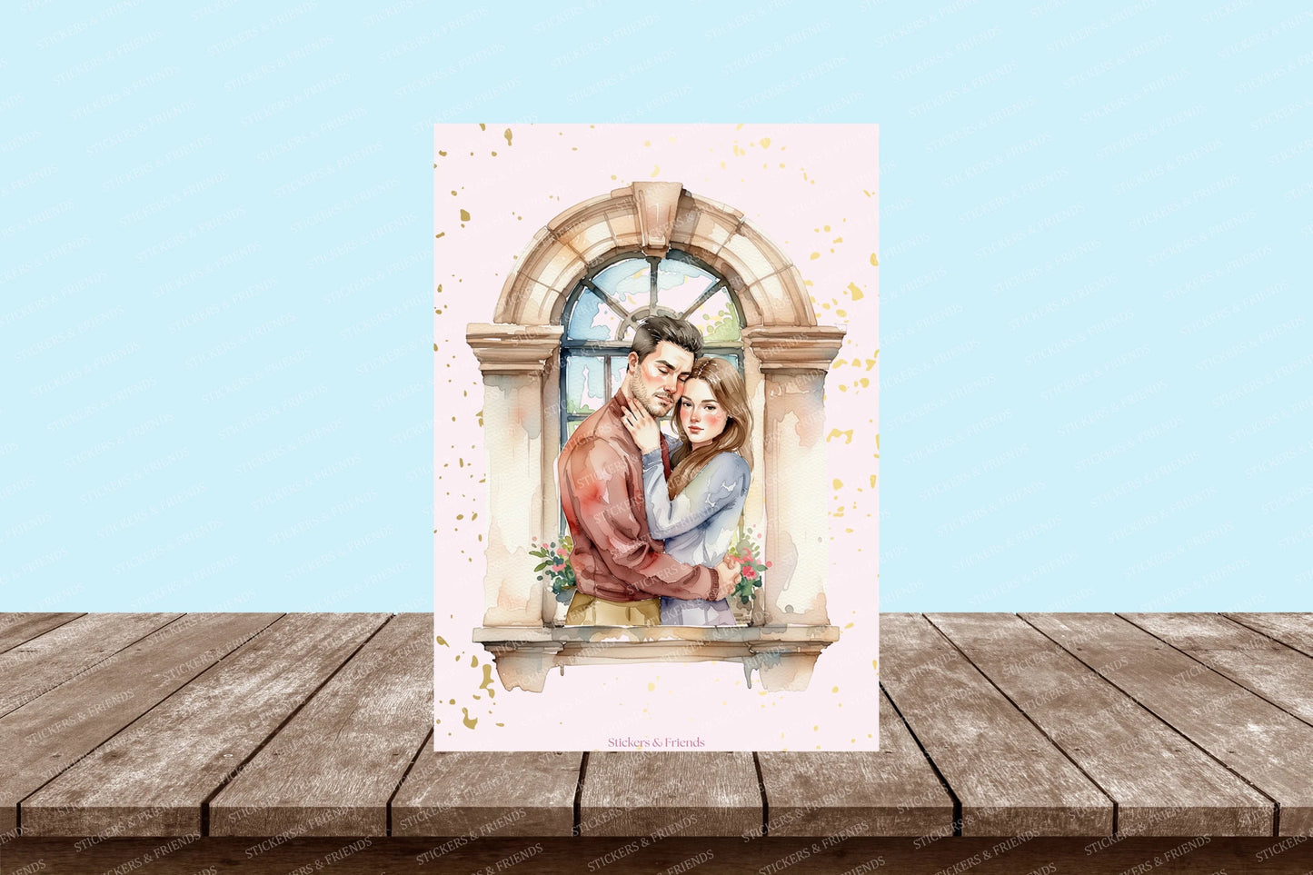 Balcony Lovers Postcard - Stickers&Friends Studio