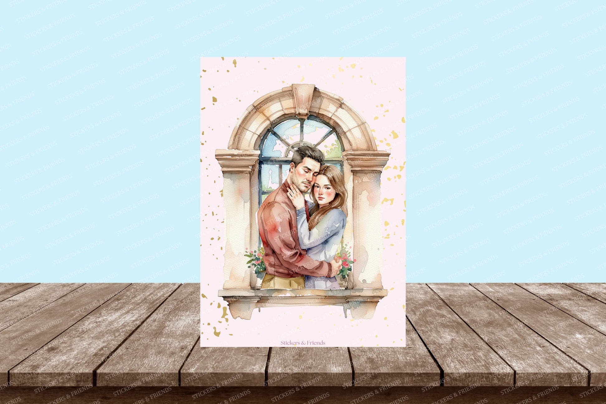 Balcony Lovers Postcard - Stickers&Friends Studio