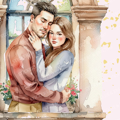 Balcony Lovers Postcard - Stickers&Friends Studio