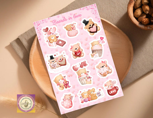 Beards in love (Valentine's Day) - Stickers&FriendsStudio