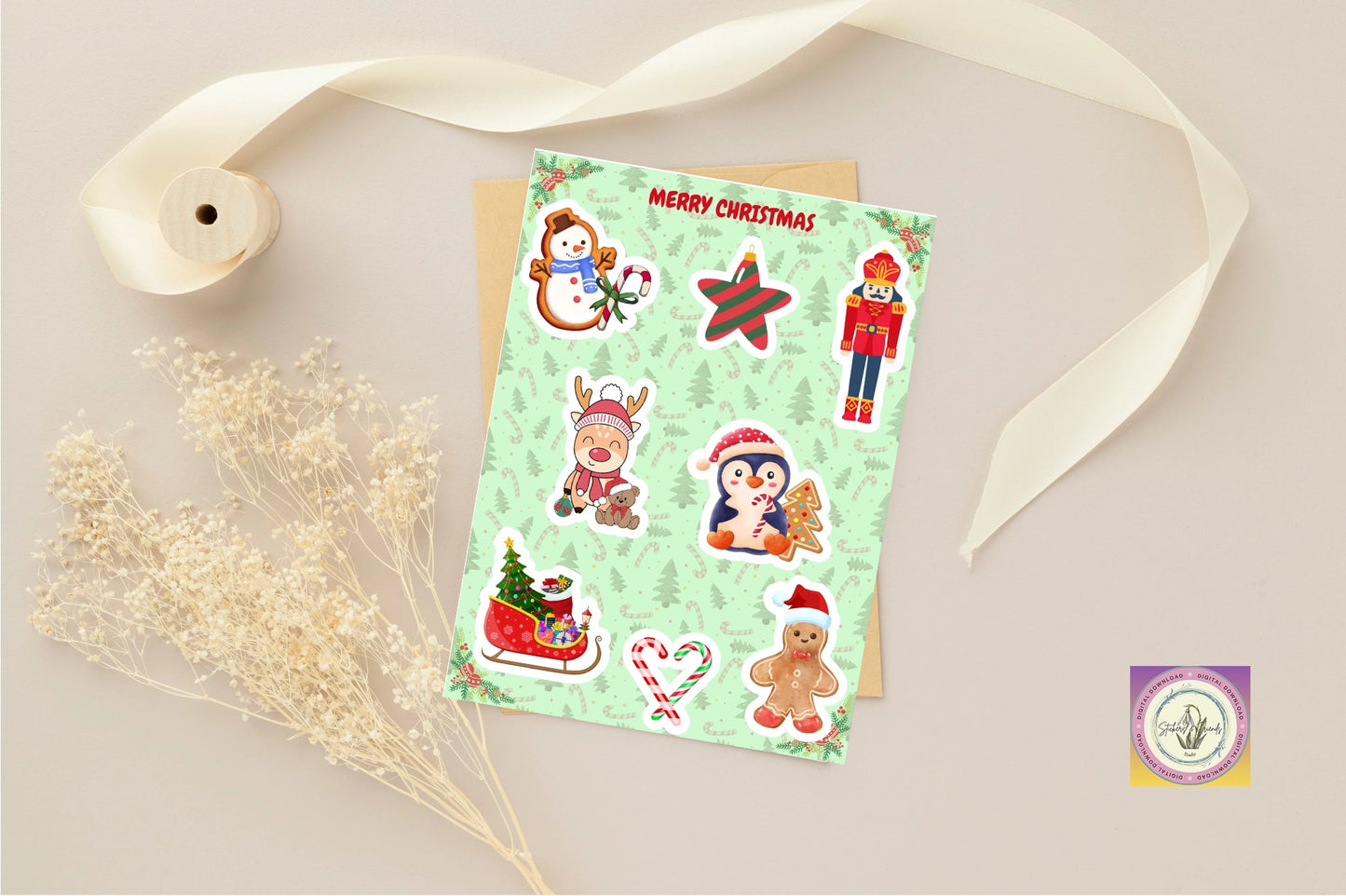 Christmas sticker sheet (Digital) - Stickers&FriendsStudio
