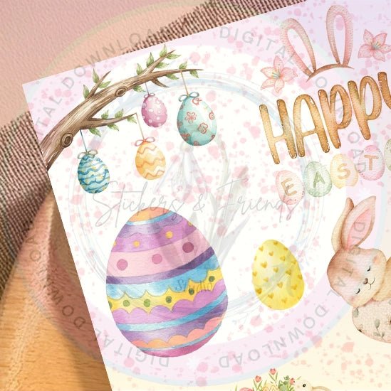 Easter Happy Sticker Sheet - Stickers&FriendsStudio