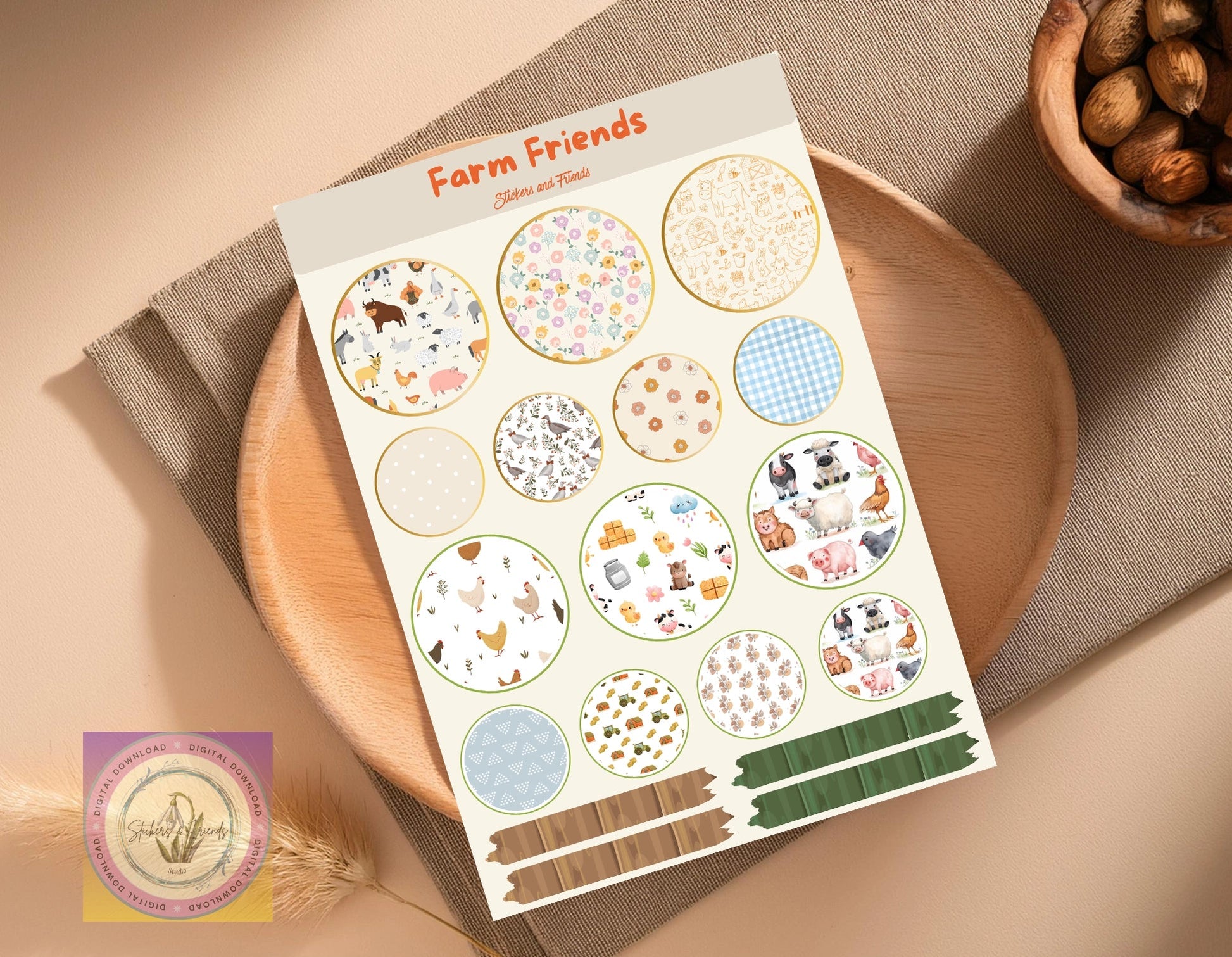 Farm Friends Junk Journal Pack - Stickers&FriendsStudio