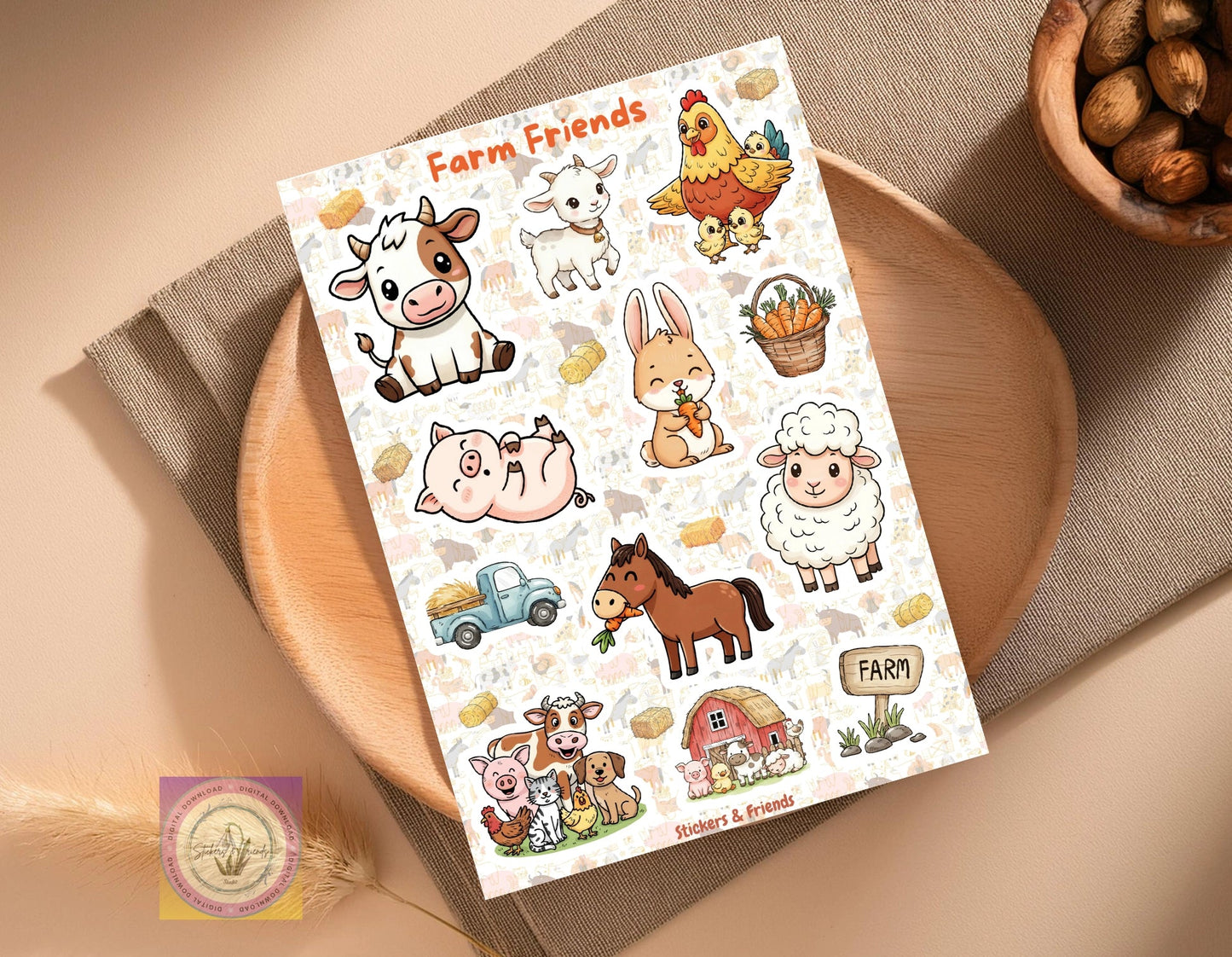 Farm Friends Junk Journal Pack - Stickers&FriendsStudio