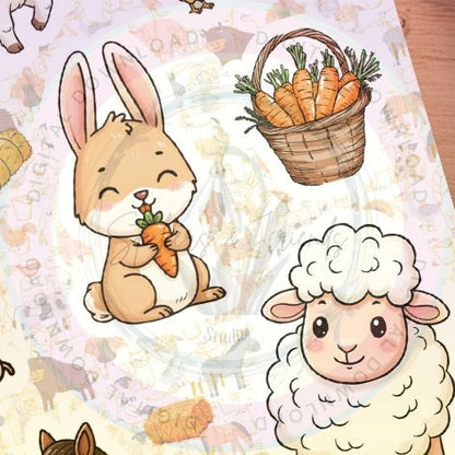 Farm Friends Sticker Sheet - Stickers&FriendsStudio