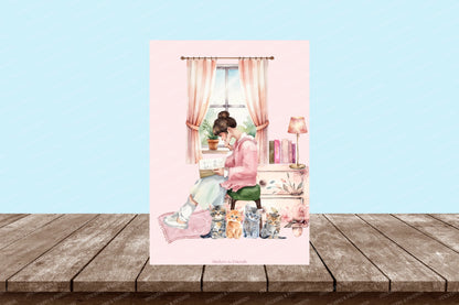 Girl with cats Postcard - Stickers&Friends Studio