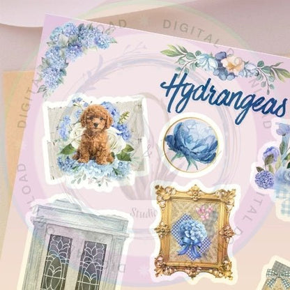 Hydrangeas Sticker Sheet - Stickers&FriendsStudio
