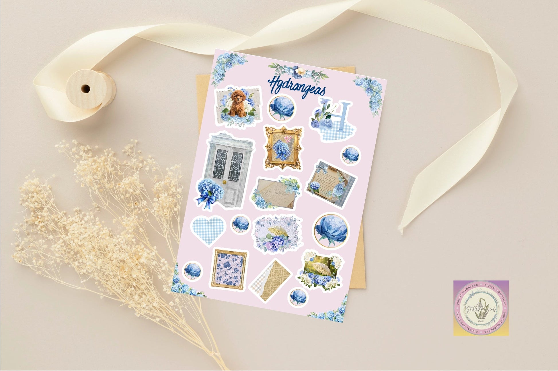 Hydrangeas Sticker Sheet - Stickers&FriendsStudio