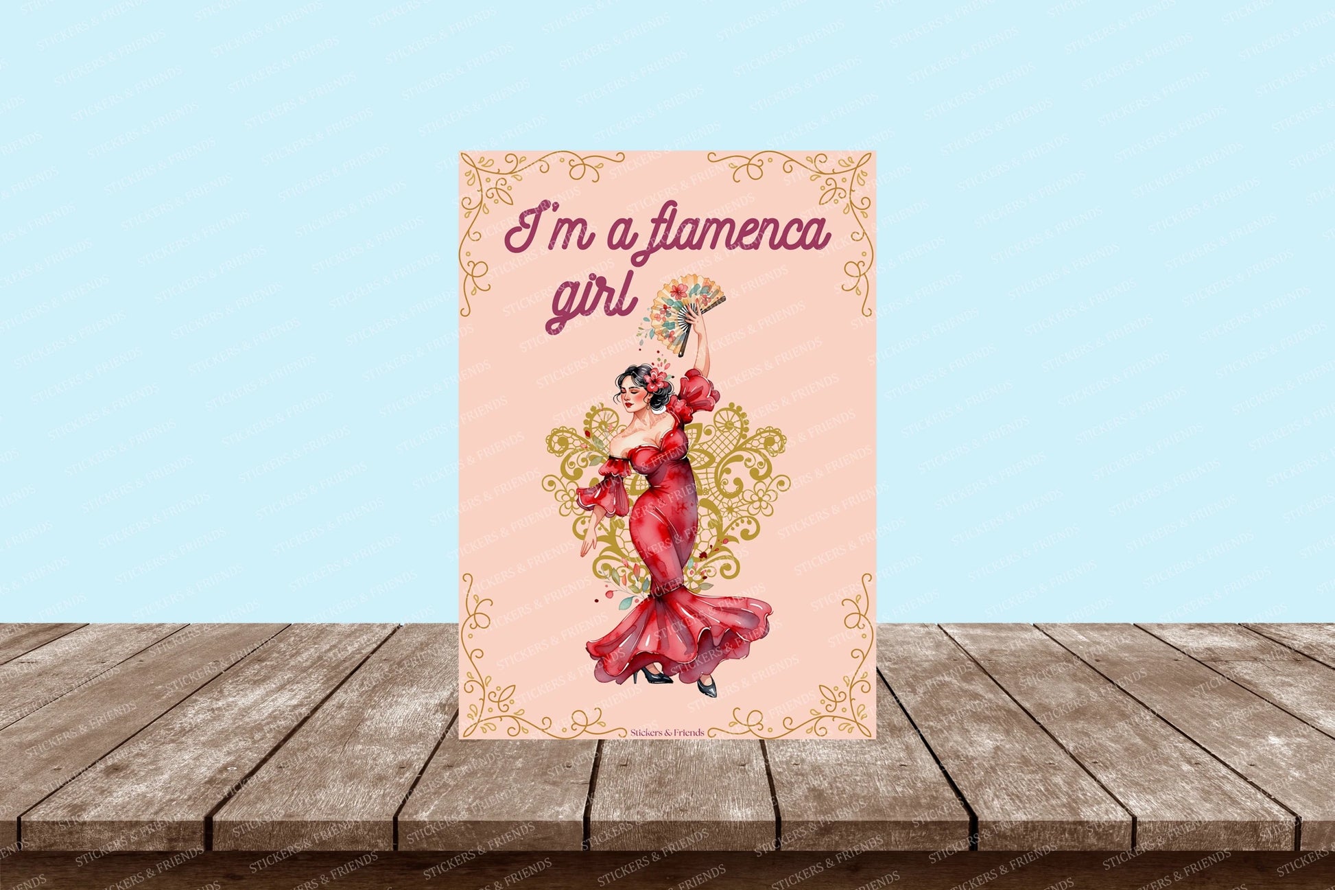 I'm a Flamenca Girl Postcard - Stickers&Friends Studio