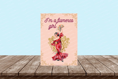I'm a Flamenca Girl Postcard - Stickers&Friends Studio