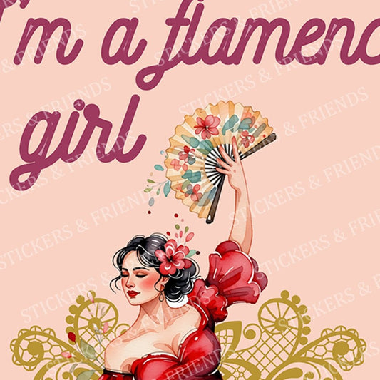 I'm a Flamenca Girl Postcard - Stickers&Friends Studio