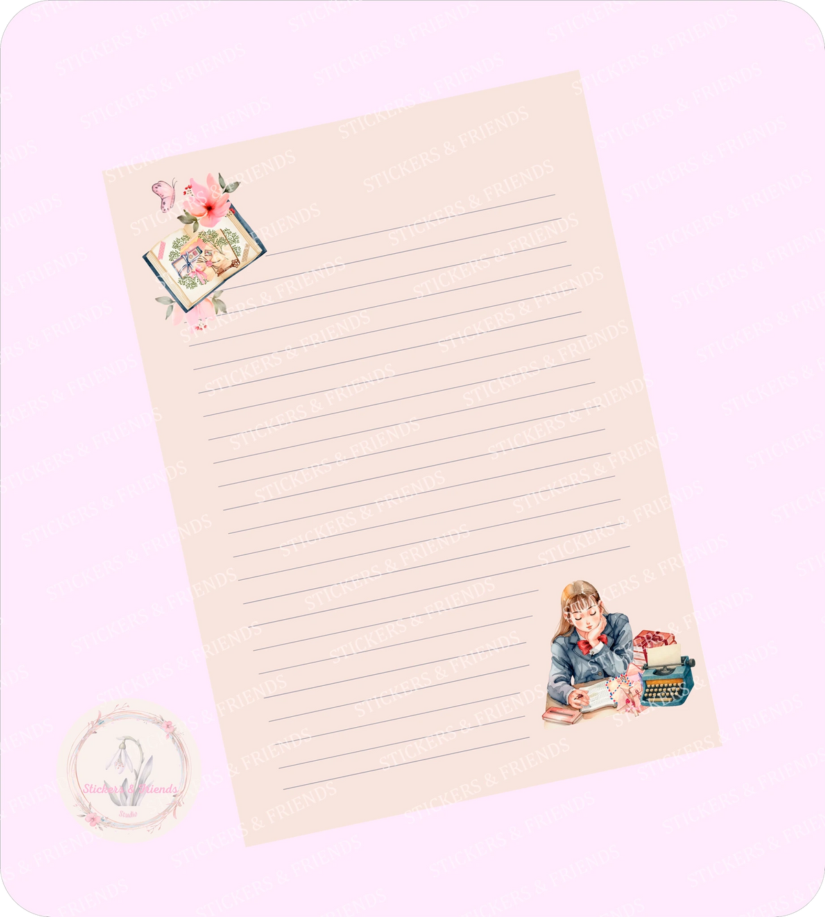 Penpal Friends Letter Sheet - Stickers&Friends Studio