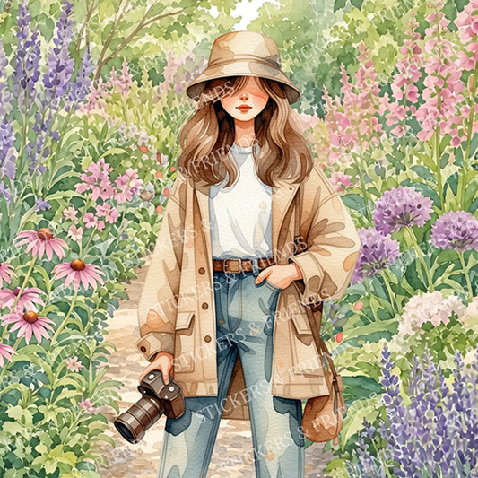 Photographer Girl Postcard - Stickers&Friends Studio