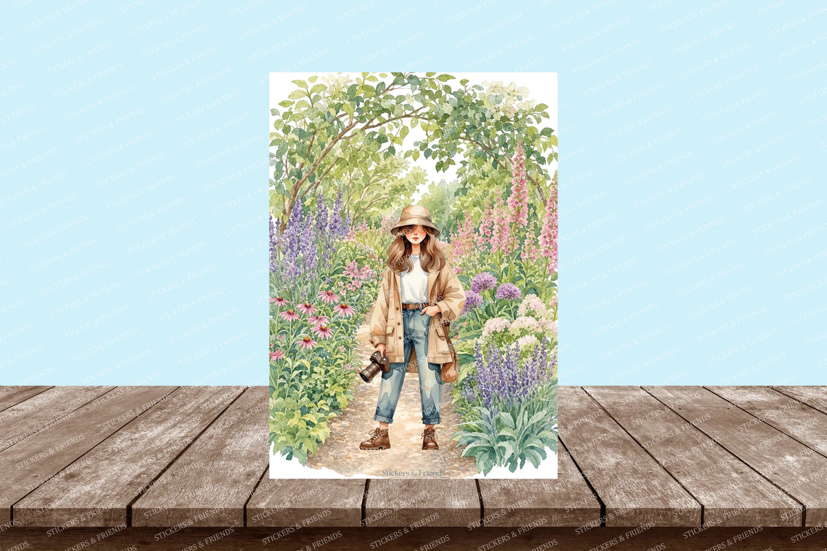 Photographer Girl Postcard - Stickers&Friends Studio