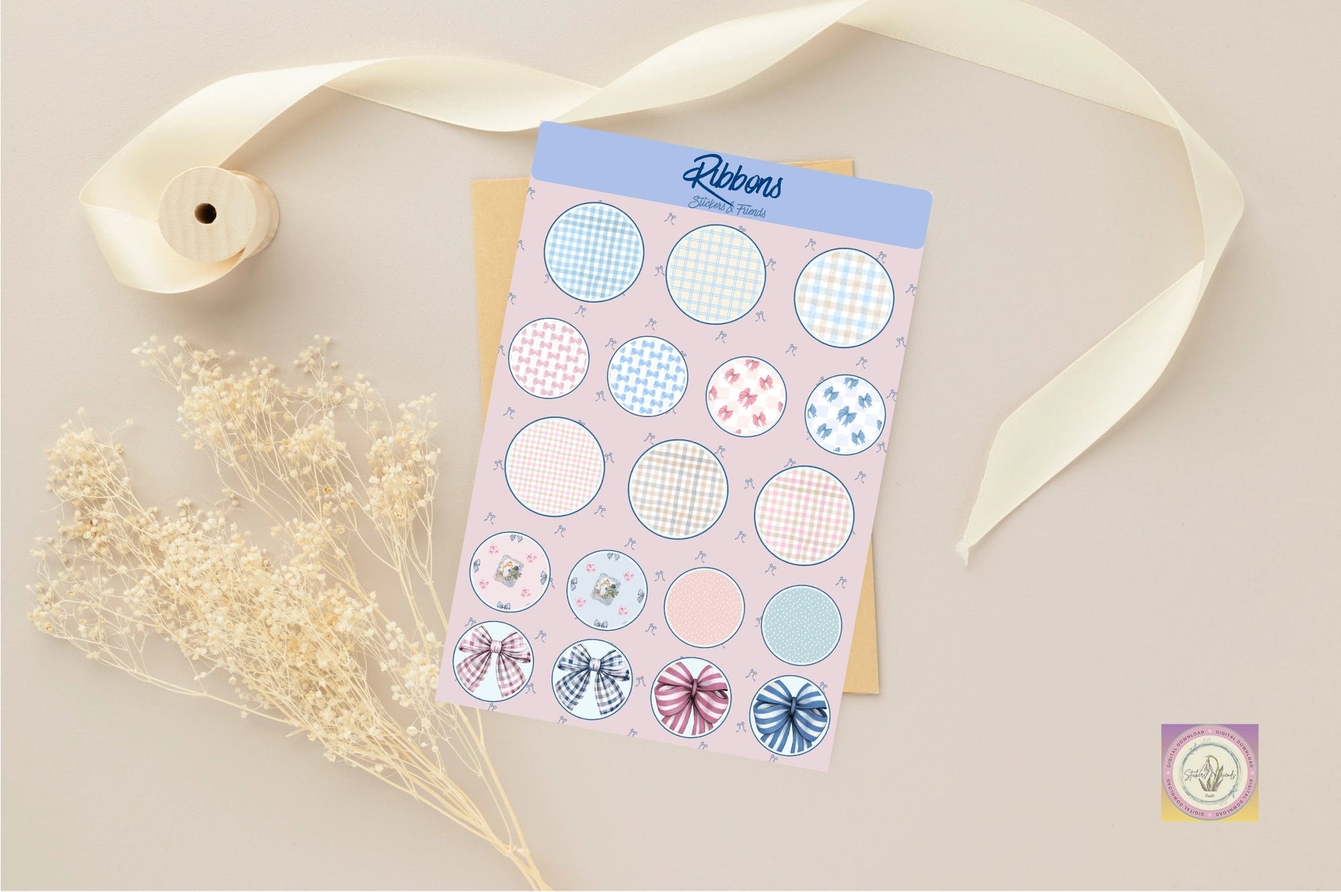 Ribbons Junk Journal Pack (Digital) - Stickers&FriendsStudio