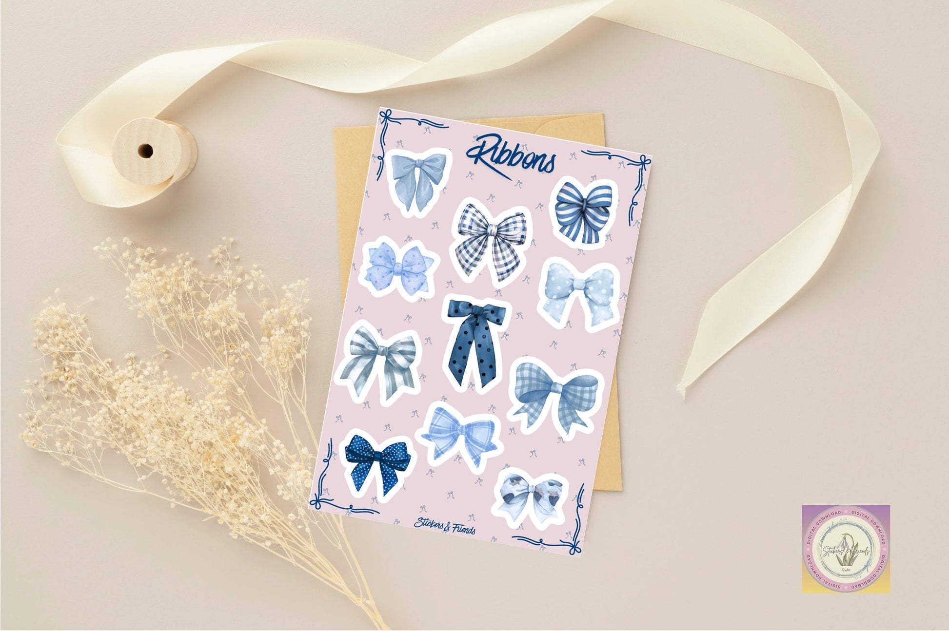Ribbons sticker sheet - Stickers&FriendsStudio