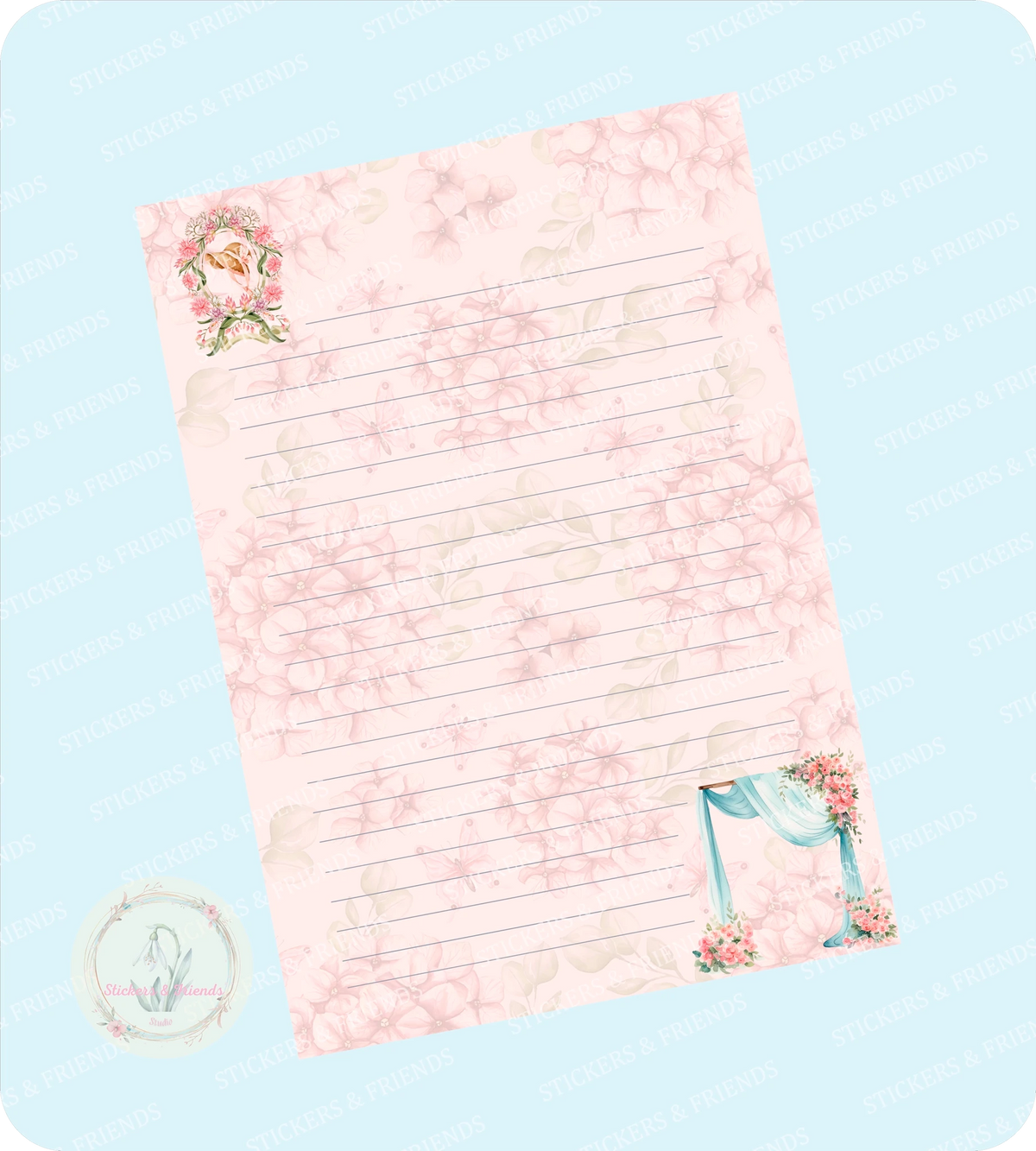 Romantic Letter Sheet - Stickers&Friends Studio