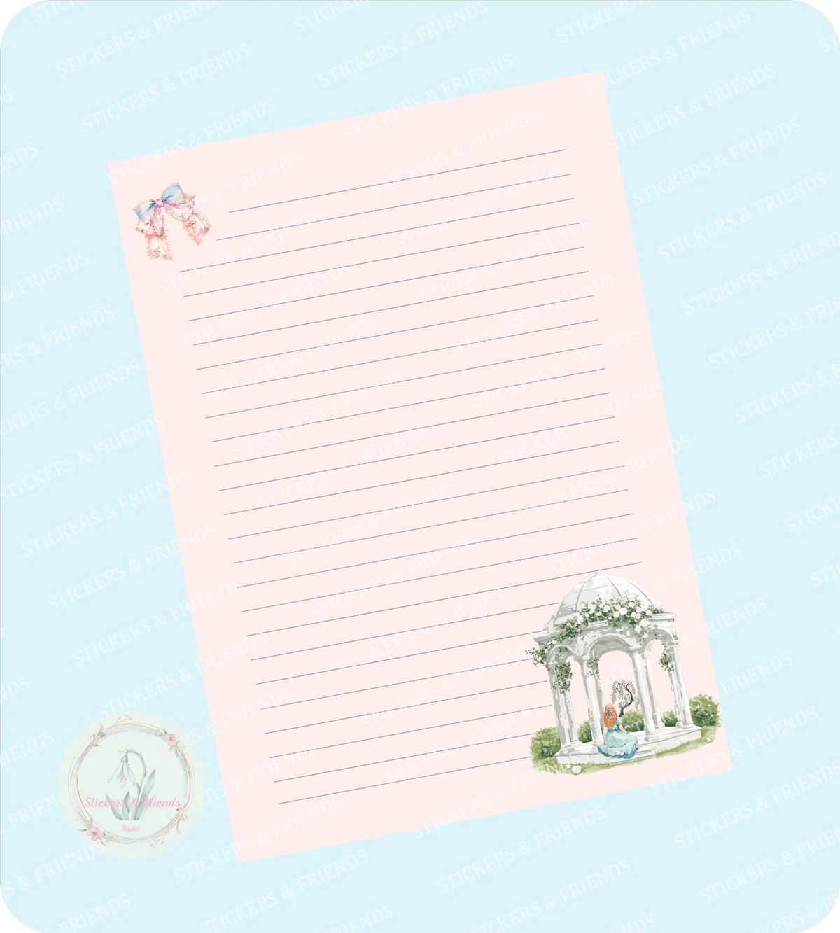 Romantic Letter Sheet - Stickers&Friends Studio
