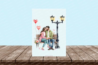 Romantic Lovers Postcard - Stickers&Friends Studio