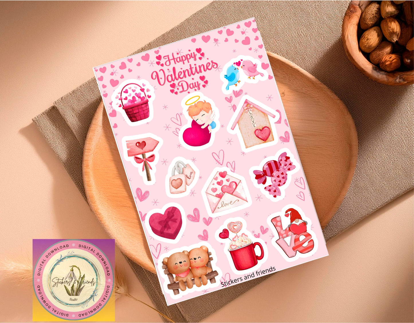 Saint Valentine Sticker Sheet II (Digital) - Stickers&FriendsStudio