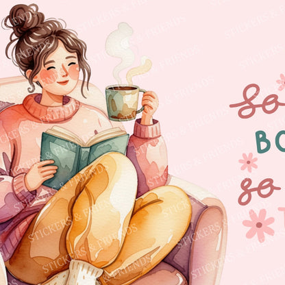 So Many Books Postcard - Stickers&Friends Studio