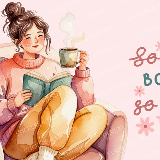So Many Books Postcard - Stickers&Friends Studio