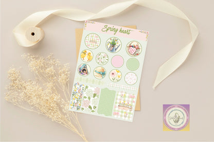 Spring Heart Junk Journal Pack - Stickers&FriendsStudio