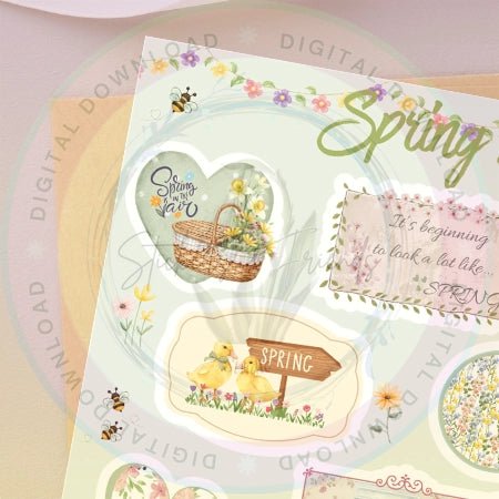 Spring Heart Sticker Sheet - Stickers&FriendsStudio