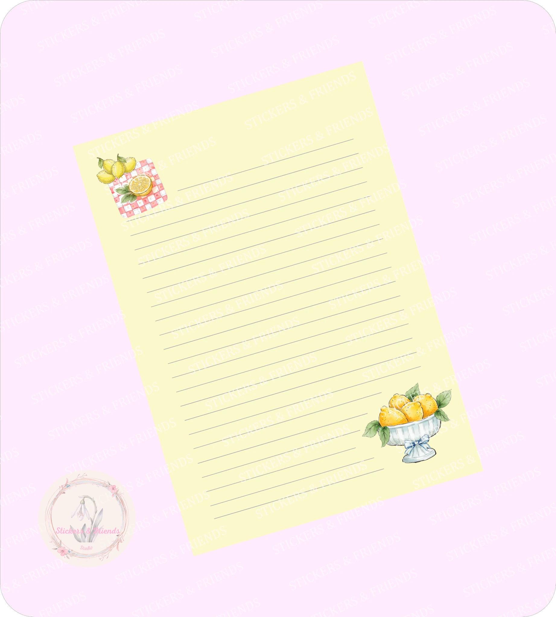 Sweet Lemon Digital Letter Sheet - Stickers&Friends