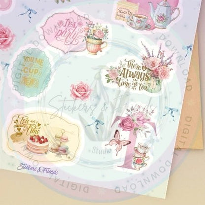 Tea Heart Junk Journal Pack - Stickers&FriendsStudio