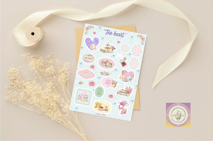 Tea Heart Junk Journal Pack - Stickers&FriendsStudio