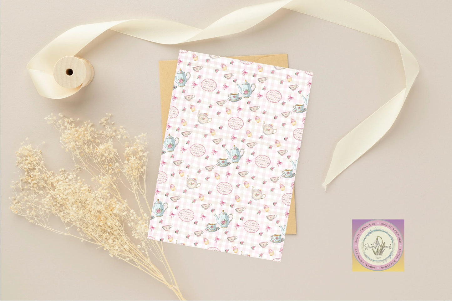 Tea Heart Junk Journal Pack - Stickers&FriendsStudio