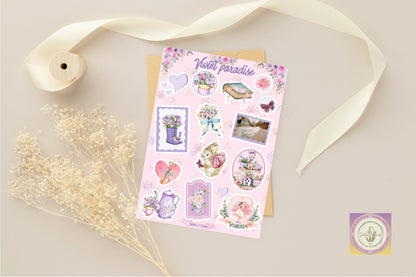 Violet Paradise Junk Journal Pack - Stickers&FriendsStudio