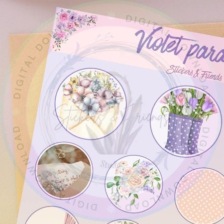 Violet Paradise Junk Journal Pack - Stickers&FriendsStudio